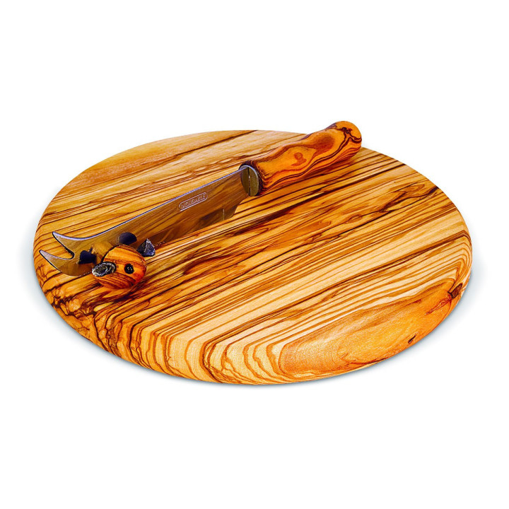 Kulaté prkénko s nožem 22 x 2 cm
