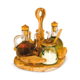 Set na olej, ocet, sůl, pepř a parmezán 19 x 18 cm